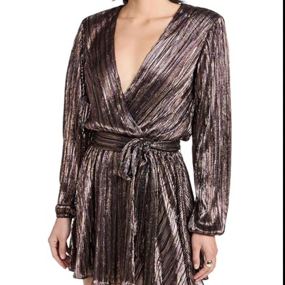 Black and gold metallic romper with belt